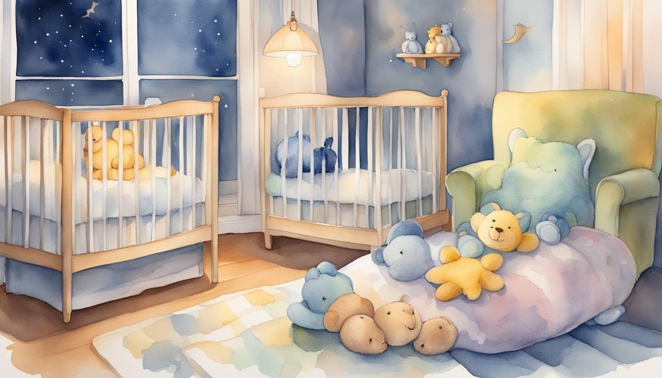 A baby lies in a cozy crib, surrounded by soft toys and a gentle nightlight.</p><p>A soothing lullaby plays in the background, creating a peaceful and calming atmosphere