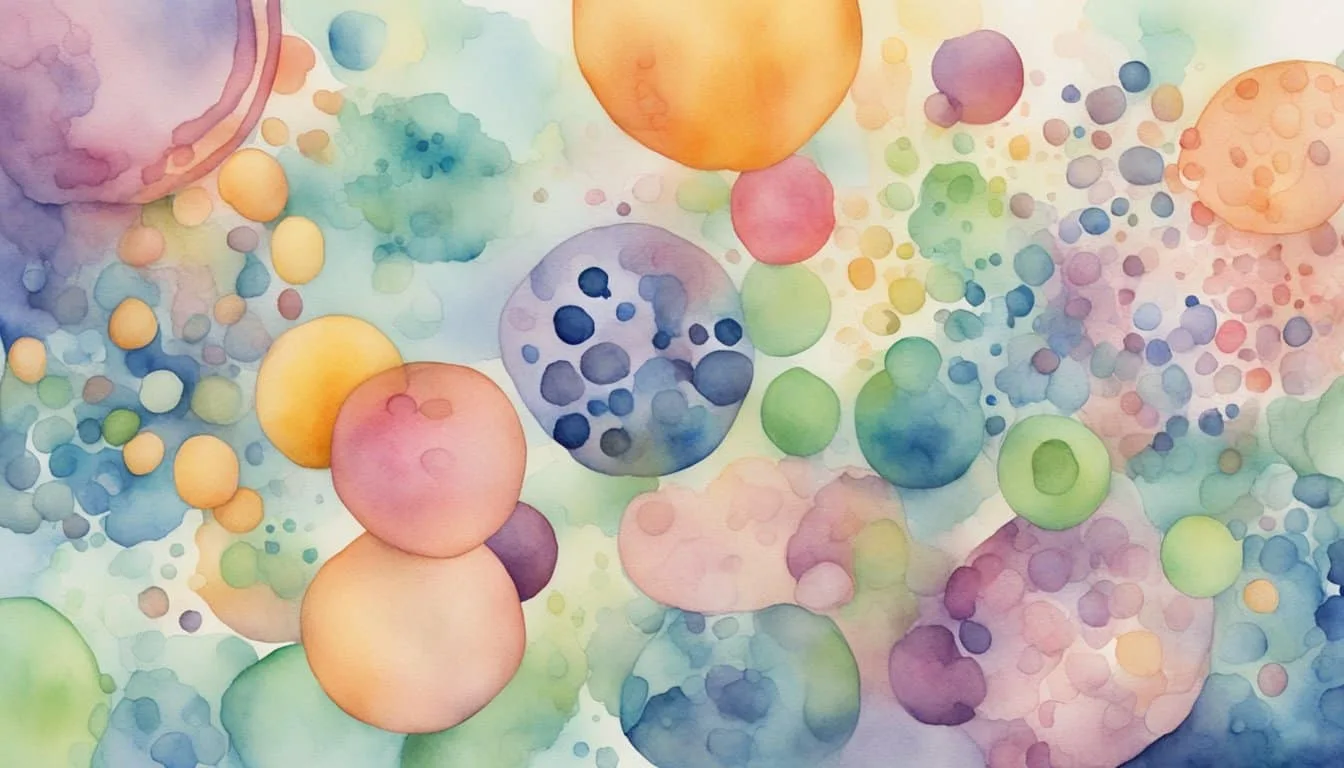 Microbes interacting with human cells, affecting health