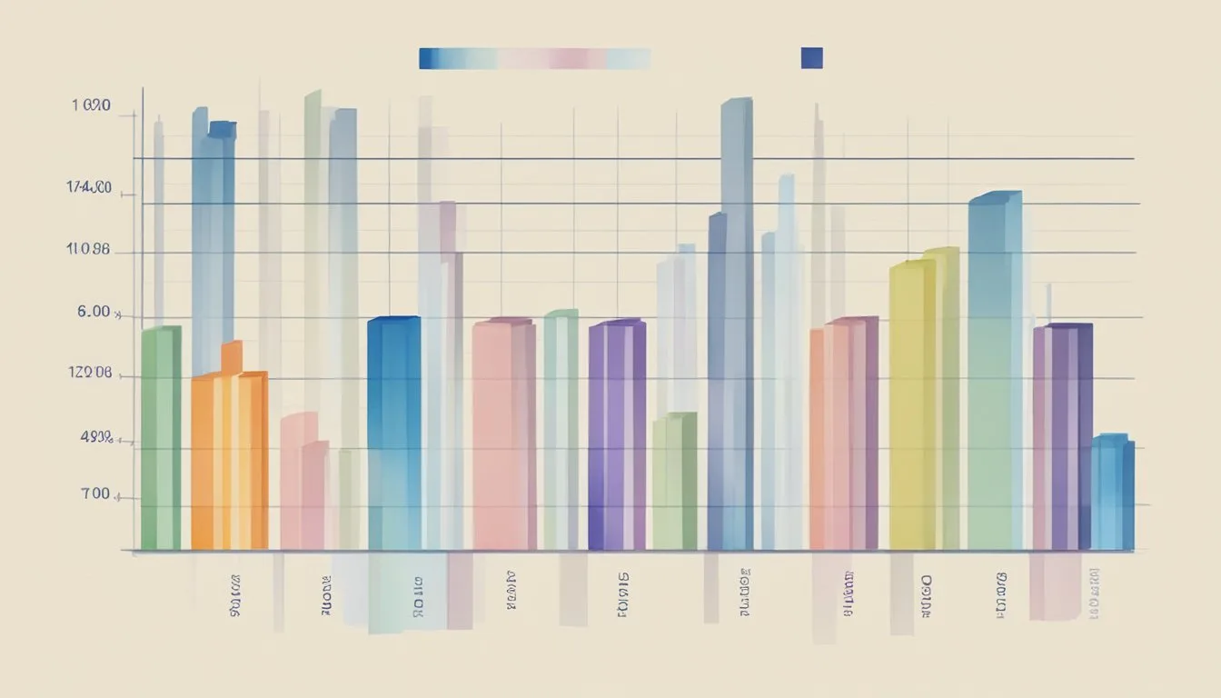 A bar graph showing life expectancy in the US by gender, with male and female labels on the x-axis and life expectancy in years on the y-axis