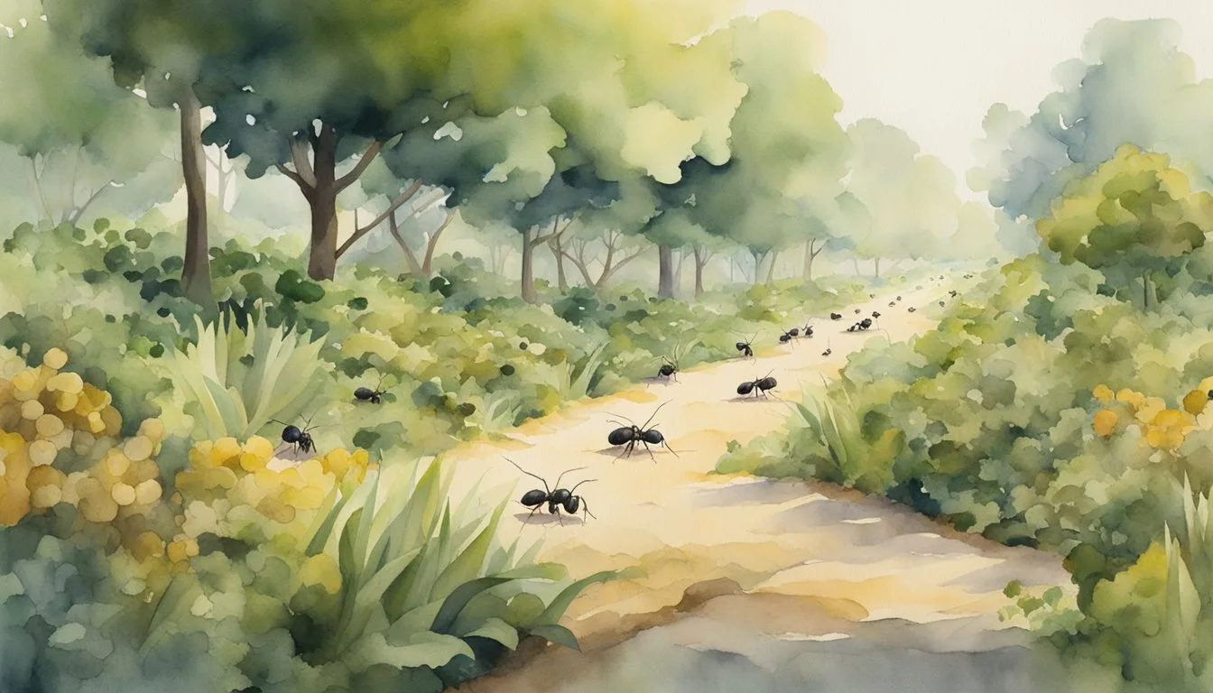 A multitude of ants scurry across a diverse landscape, from urban sidewalks to lush forests, showcasing the global population of these industrious insects