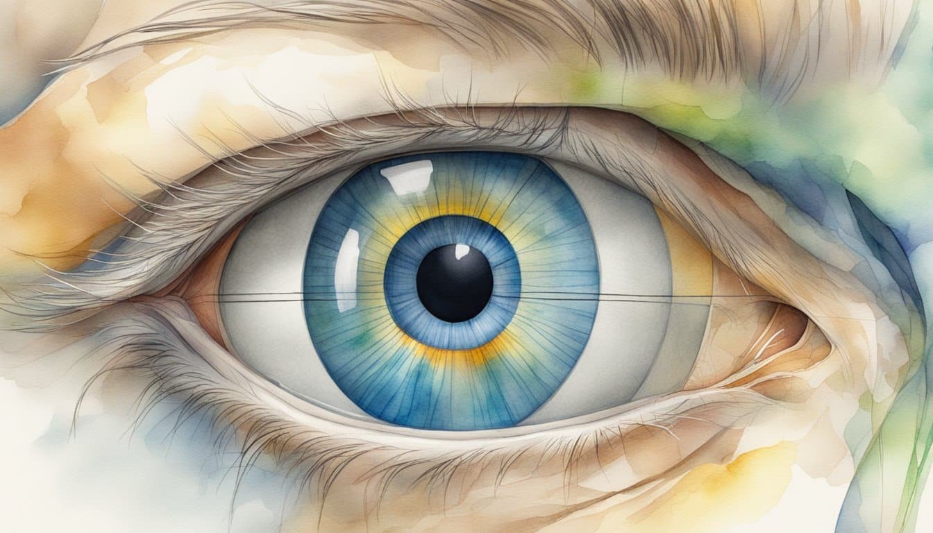 A diagram showing the eye's anatomy with a highlighted blind spot near the optic nerve