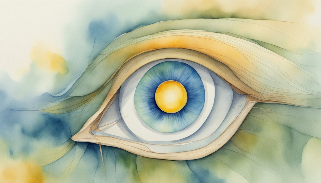 A diagram showing the blind spot in the eye and its management