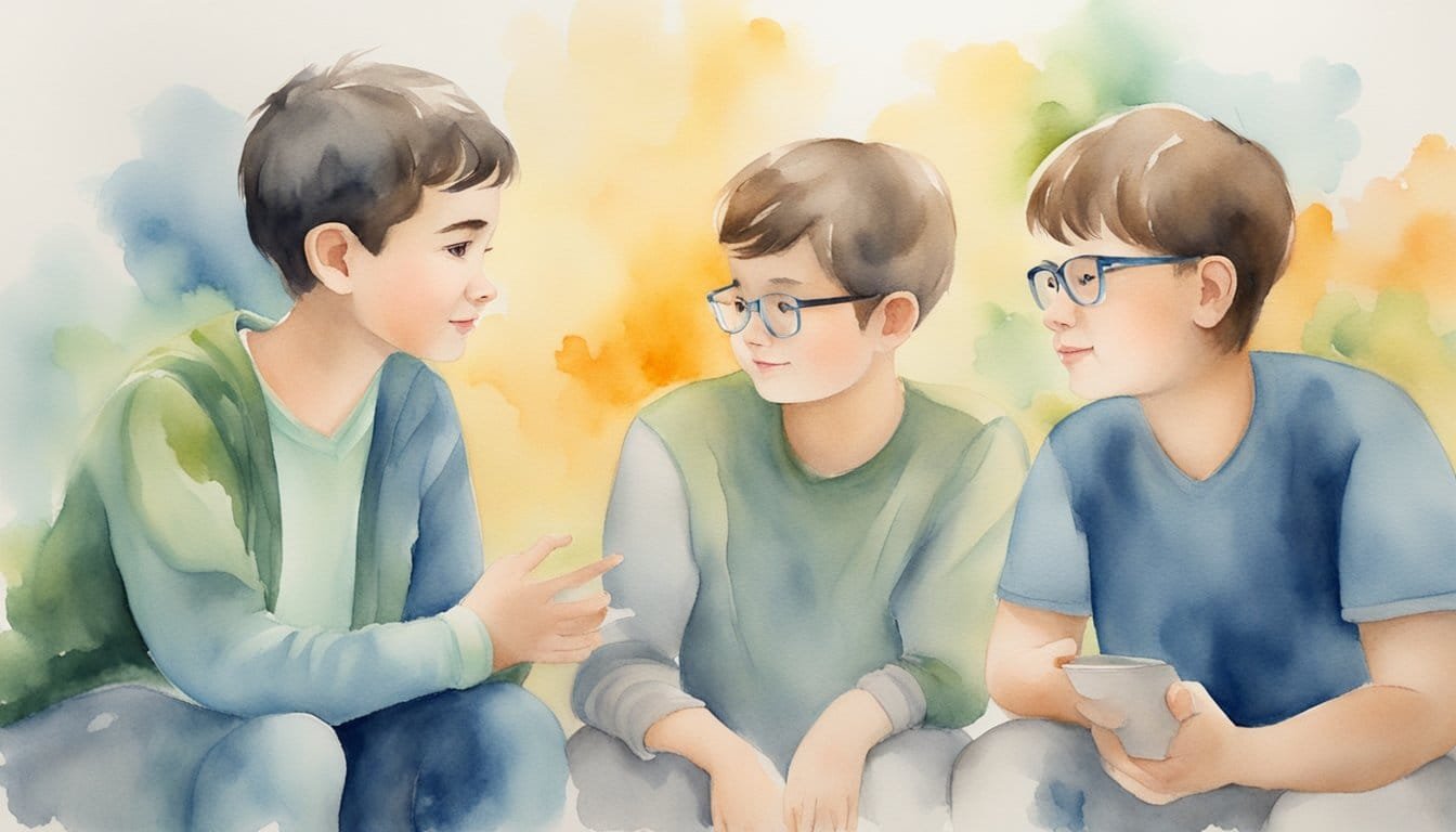 Autistic individuals engage in social interactions, using nonverbal cues and alternative communication methods to express empathy and connect with others