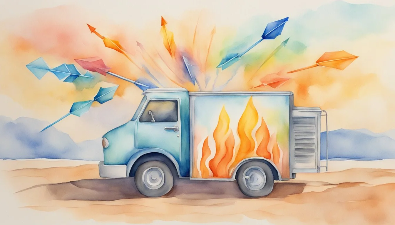 Heat flows from a hot object to a cold one, illustrated by arrows moving from a hot source to a cooler destination