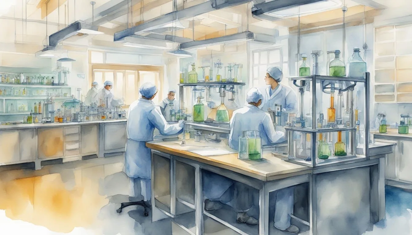 Laboratory equipment testing new alternatives to FDA animal testing. Scientists observing and recording results. Ethical and innovative research in progress