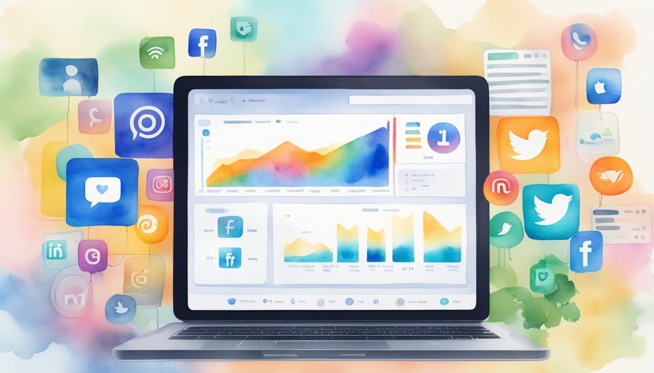 A computer screen displaying various social media posts with engagement metrics