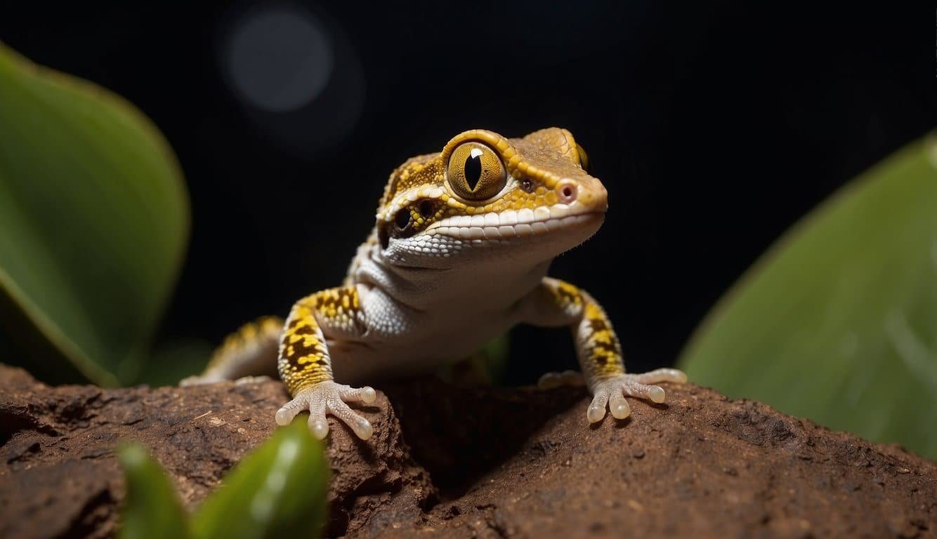 Geckos hunt insects at night, using their sticky tongues to catch prey.</p><p>They also eat fruit and nectar