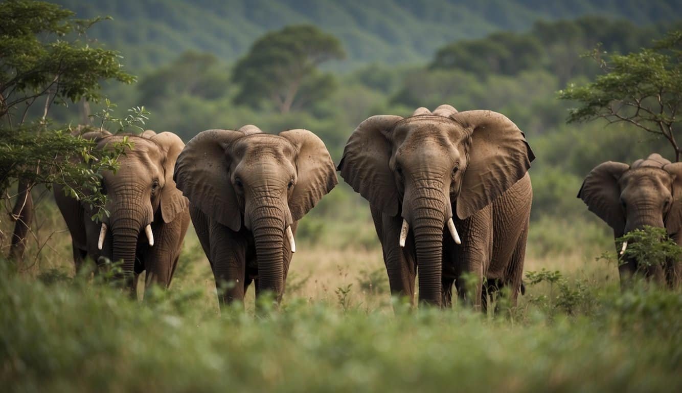 Elephants roam freely in a lush, protected habitat.</p><p>Rangers monitor and care for them, ensuring their survival and preventing extinction