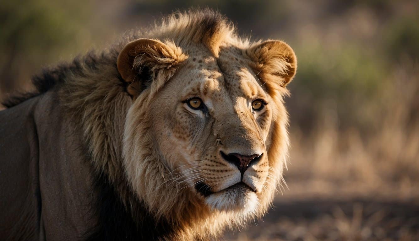 A lion, elephant, buffalo, leopard, and rhino face threats like poaching and habitat loss, while conservation efforts aim to protect Africa's iconic big five