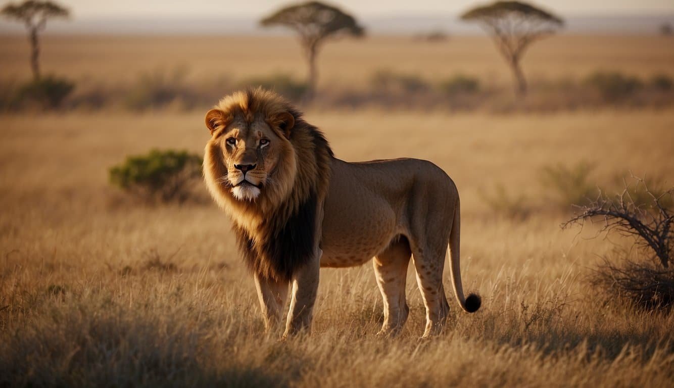 Lions roam freely in a vast, protected savanna.</p><p>Conservationists monitor their health and numbers, while local communities support their revival