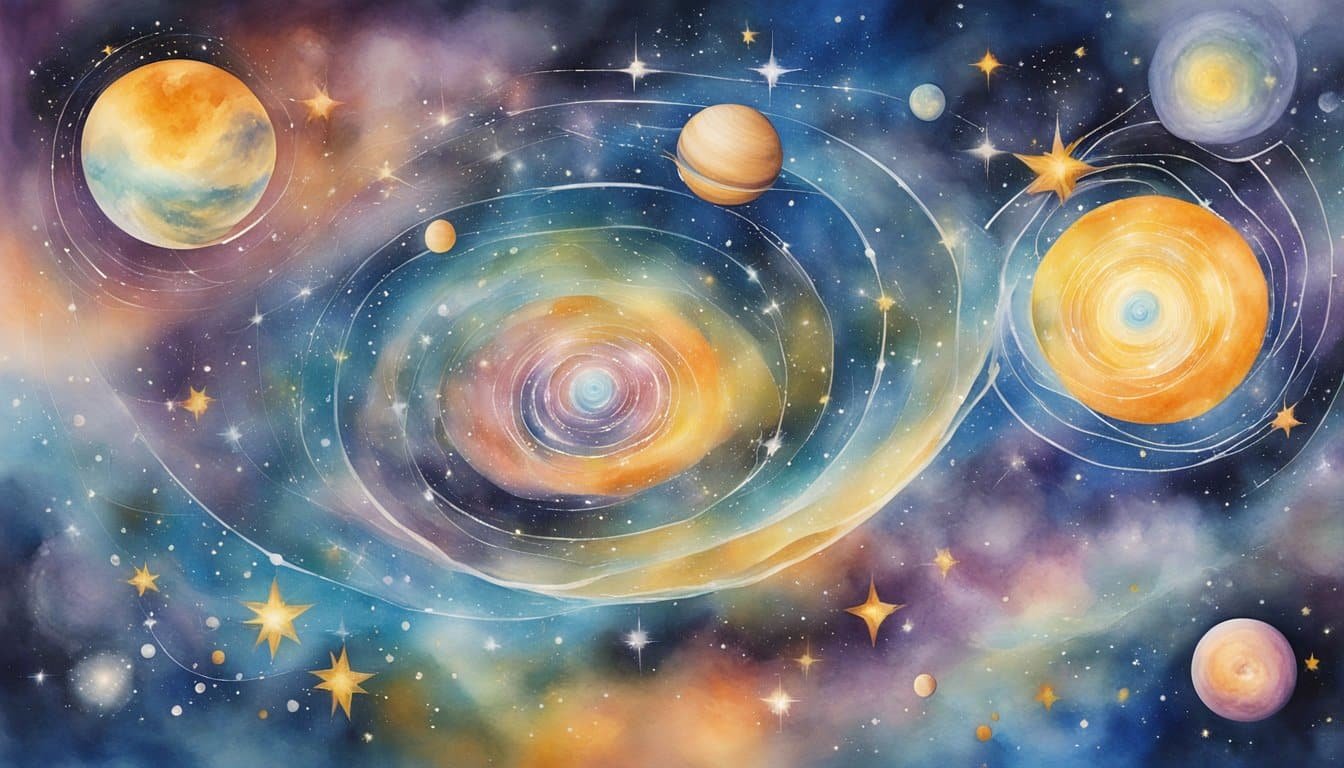 Multiple universes depicted with swirling galaxies, each with its own unique characteristics and laws of physics.</p><p>Bright stars and cosmic dust fill the infinite expanse, creating a mesmerizing and complex web of parallel realities