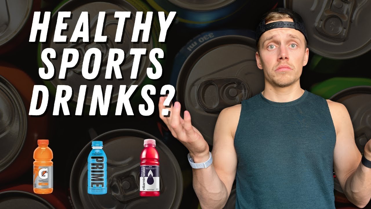 Man questioning healthiness of sports drinks in gym.