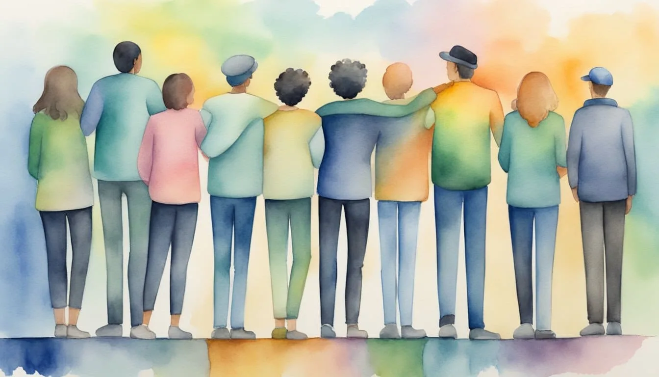 A group of people standing together, showing solidarity and support against homophobia