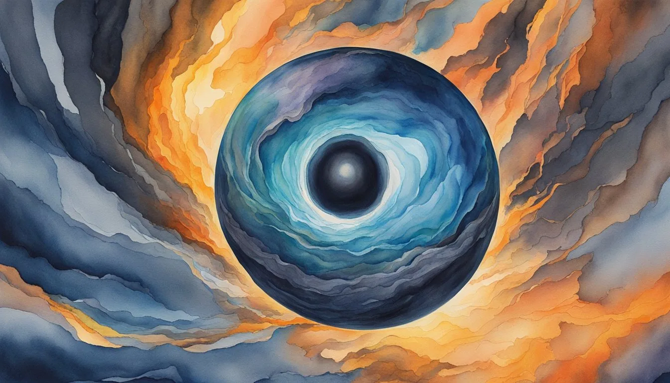 The earth's core is a molten iron-nickel ball, about 1,500 miles in radius, surrounded by a solid inner core. The intense heat and pressure create a dynamic, swirling mass of liquid metal