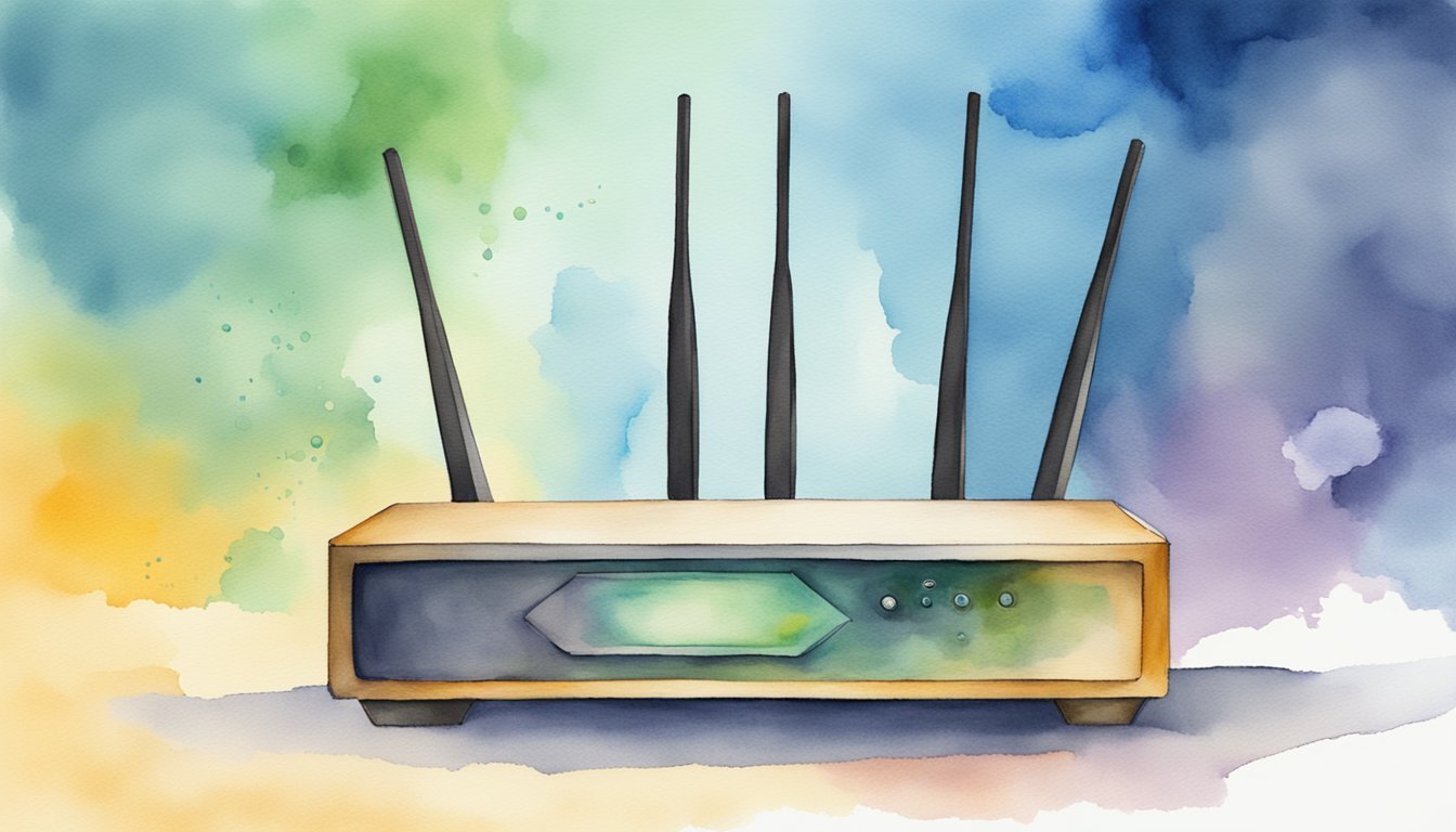 A router sends signals to devices, showing data transfer.</p><p>Devices send signals back to the router, indicating successful data reception