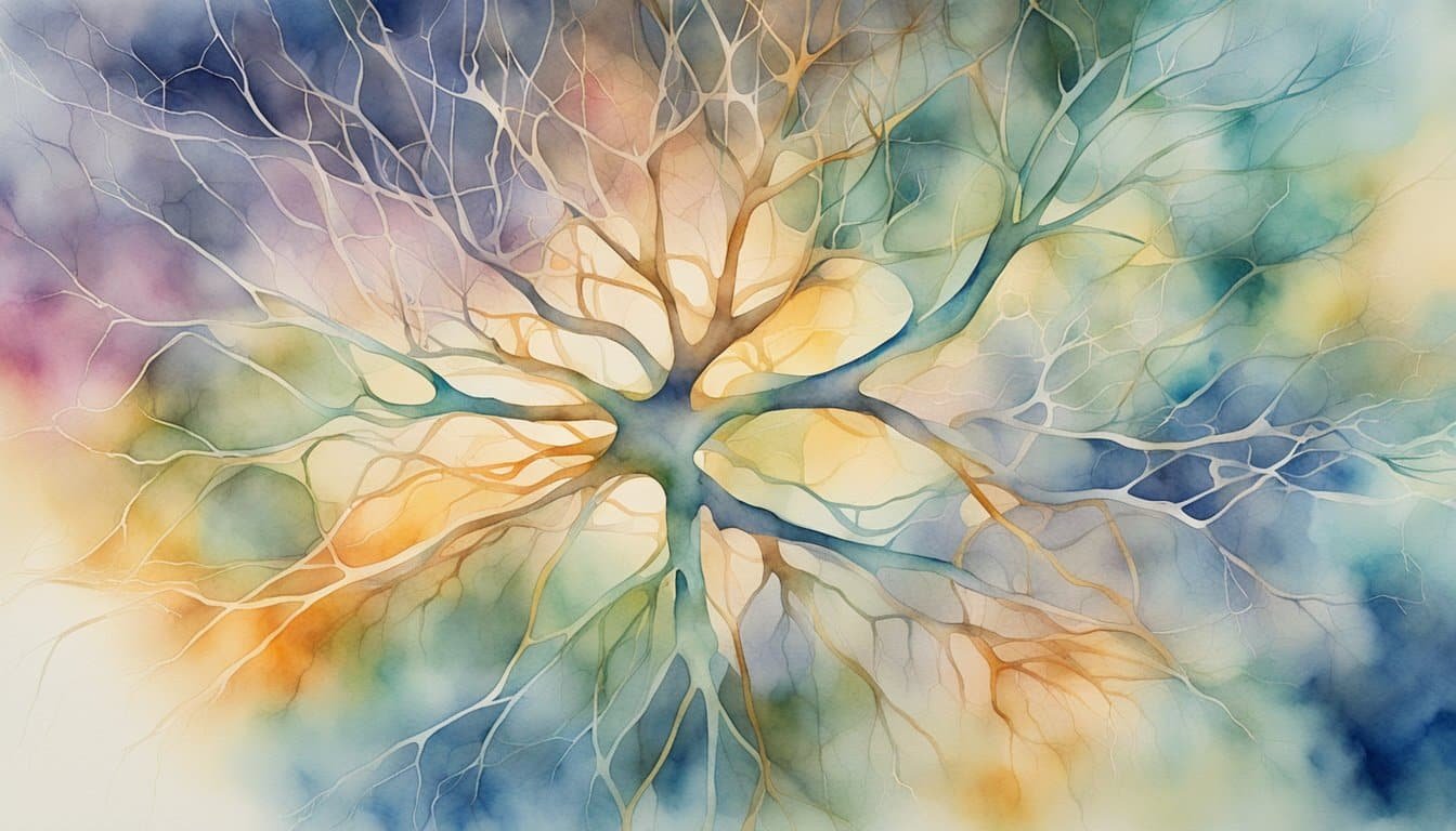 A network of neurons firing and connecting in the brain, forming intricate pathways of communication