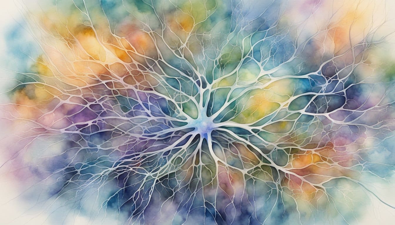 The brain, depicted as a complex network of interconnected neurons and synapses, with streams of data flowing in and out, representing the capacity for holding vast amounts of information