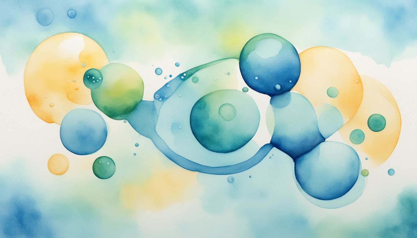 Hydrogen and oxygen atoms bond, creating water molecule