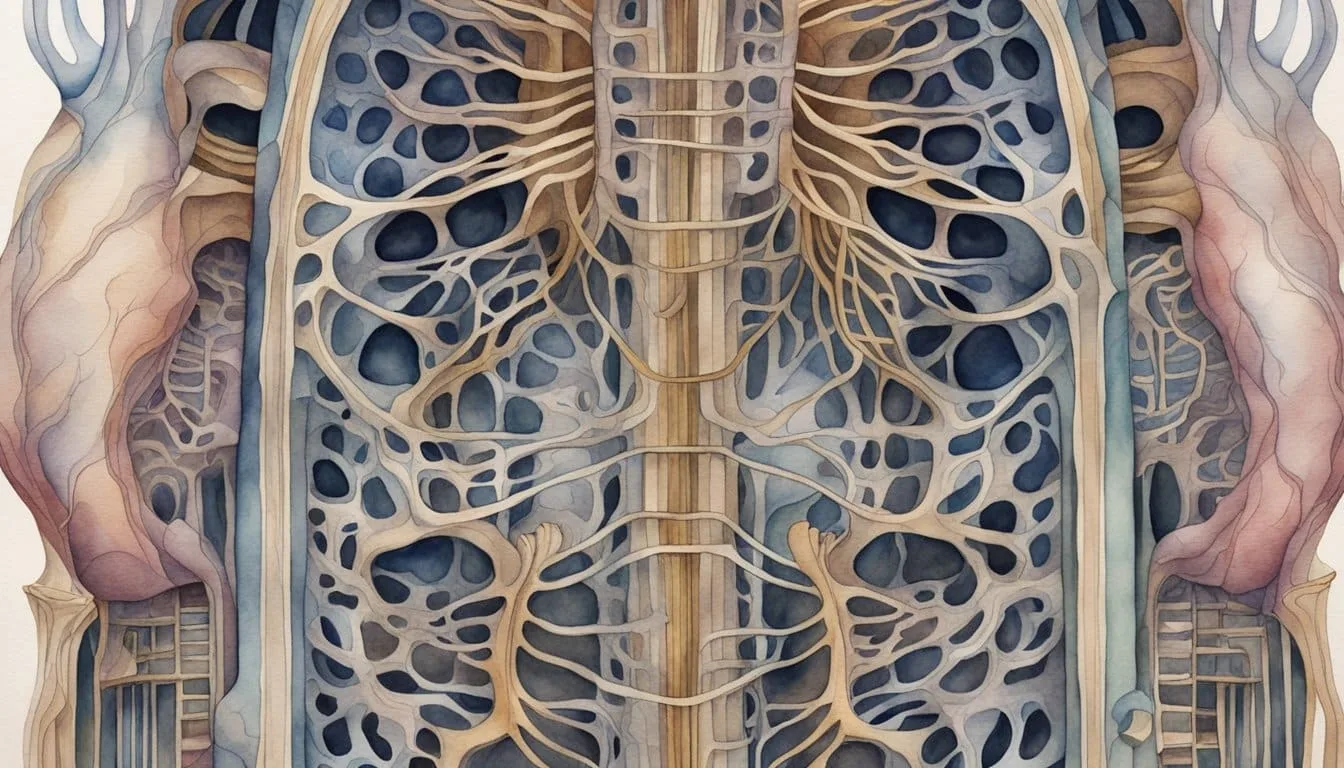 A close-up of a unique, intricate organ with distinct anatomical features. The organ is surrounded by veins and arteries, showcasing its integration into the body's circulatory system