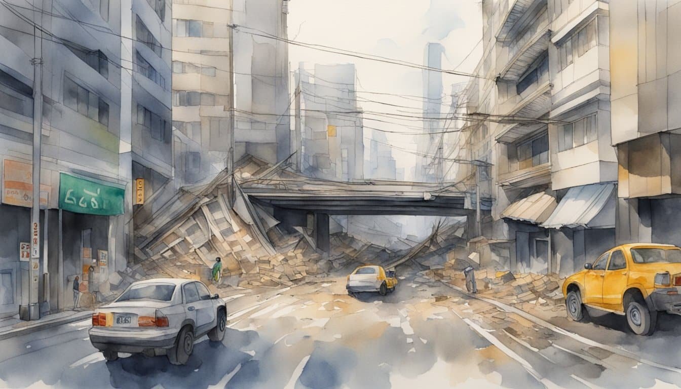 Buildings crumble, roads split, and bridges collapse as Tokyo earthquakes strike.</p><p>Emergency teams rush to assess damage and aid survivors