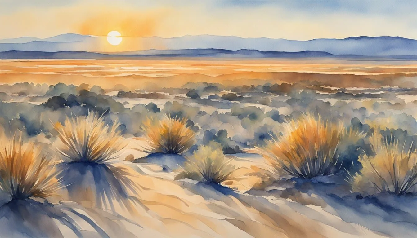 The scorching sun beats down on a barren Texas landscape, causing waves of heat to rise from the ground. The sky is a cloudless, relentless blue, and the air is thick with humidity