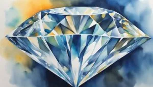 Watercolor painting of a brilliant diamond.