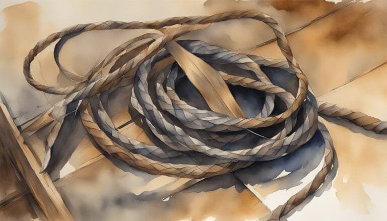 Coiled rope watercolor painting.