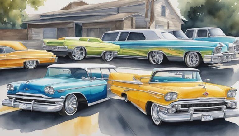 Classic vintage cars parked outside a house.