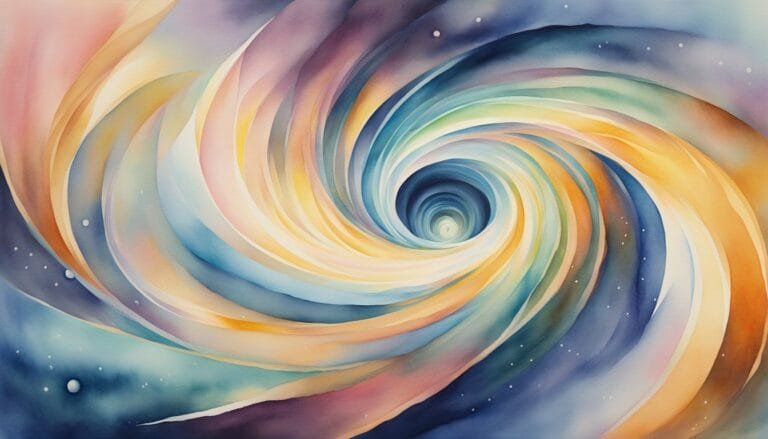 Colorful watercolor swirl abstract painting.