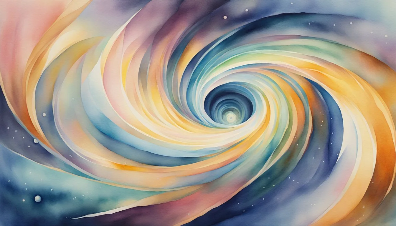 Colorful watercolor swirl abstract painting.