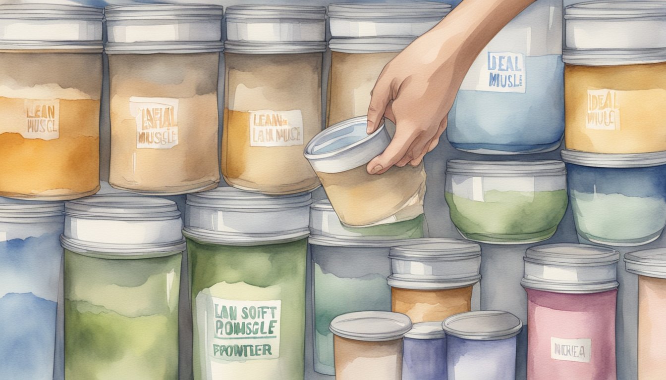 Hand retrieving supplement from colorful powder jars.