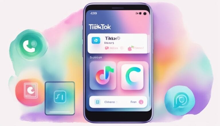 Smartphone displaying colorful TikTok app interface.