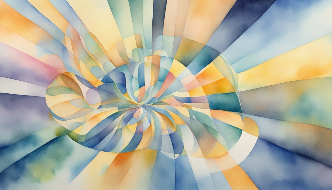 Colorful abstract watercolor spiral painting