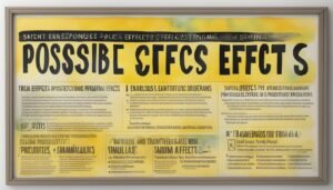 Framed poster of scrambled text emphasizing "POSSIBLE EFFECTS