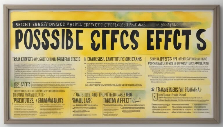 Framed poster of scrambled text emphasizing "POSSIBLE EFFECTS