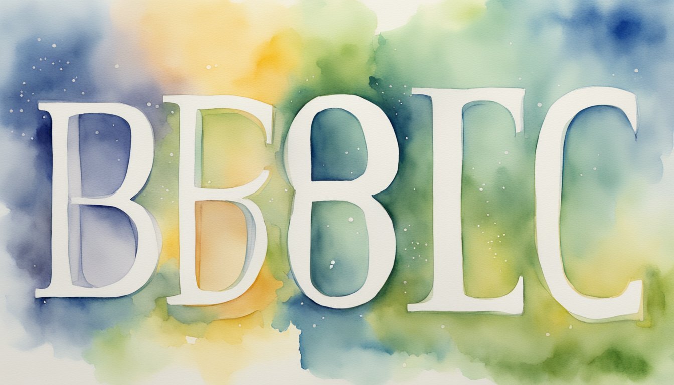 Colorful watercolor painting of the letters BBC.