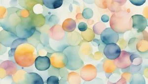 Colorful watercolor circles blending softly on white background.