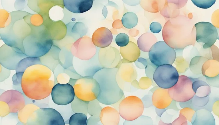 Colorful watercolor circles blending softly on white background.