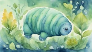 Whimsical watercolor illustration of a fantastical underwater creature.