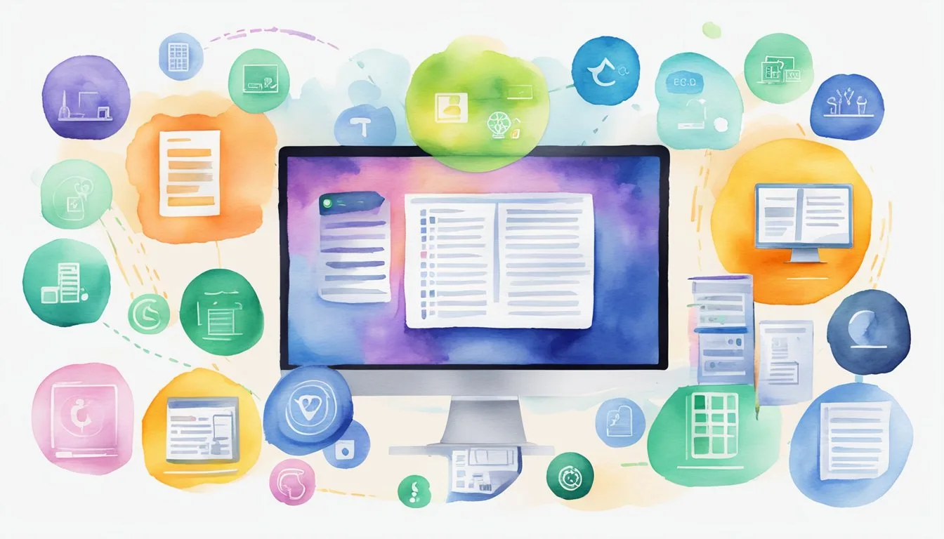 A computer screen displaying 6 online tutoring platforms for college prep, with logos and brief descriptions. Tabs open with various subjects and pricing options