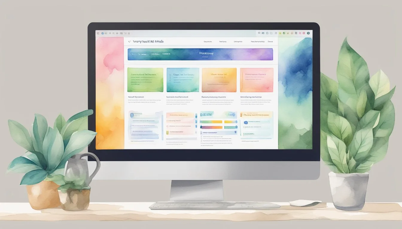 A computer screen displaying the "Verywell Mind" website with a list of the 25 best psychology websites. Various tabs and articles are visible on the screen