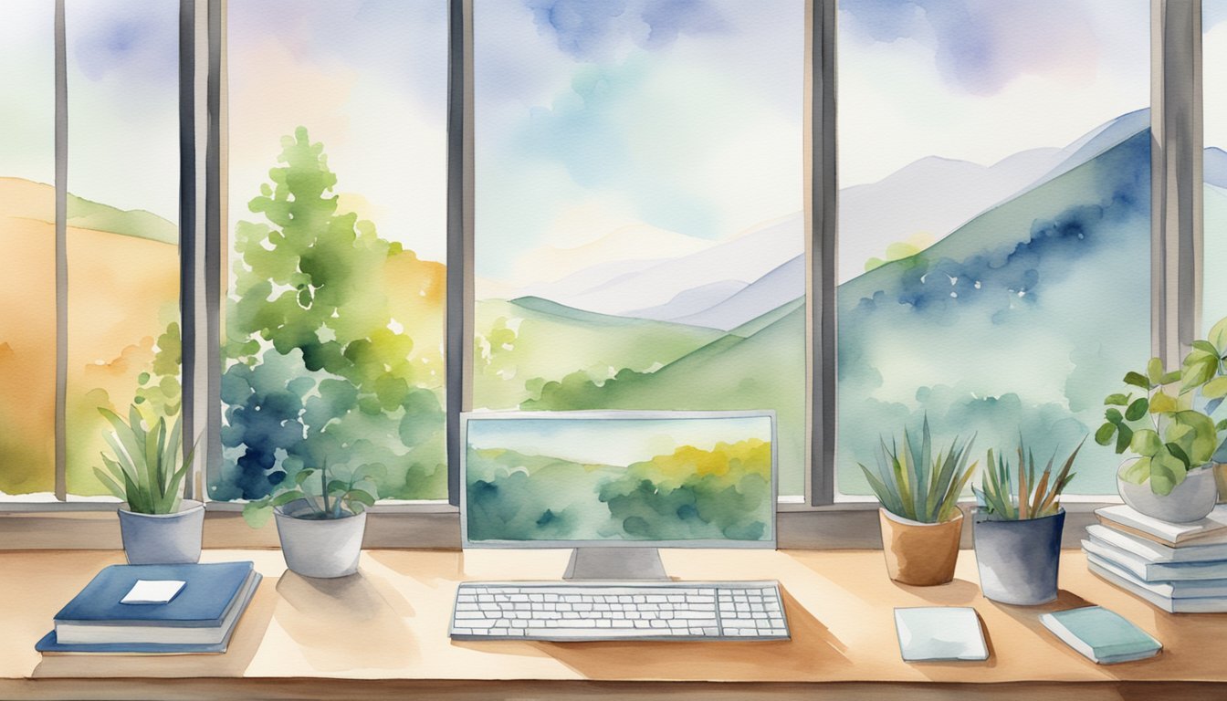 A tranquil setting with 25 psychology websites displayed on a computer screen